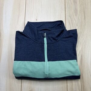 Marine Layer Men's Weekend Sport 1/4 Zip Pullover Sweater Blue Medium Stretch